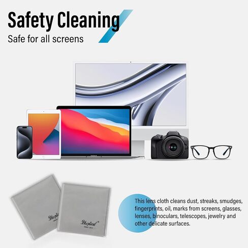 2 Park 16''x16'' قطعة قماش تنظيف كبيرة الحجم من الألياف الدقيقة مقاس 40×40 سم للنظارات والمجوهرات وشاشات الإلكترونيات وقابلة للغسل وعدسة الكاميرا (رمادي قطعتان) in Kuwait
