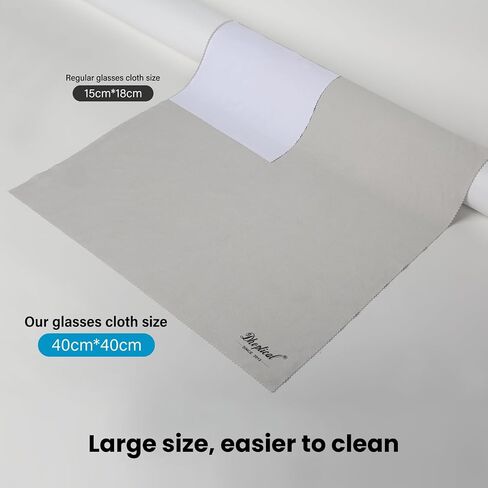 2 Park 16''x16'' قطعة قماش تنظيف كبيرة الحجم من الألياف الدقيقة مقاس 40×40 سم للنظارات والمجوهرات وشاشات الإلكترونيات وقابلة للغسل وعدسة الكاميرا (رمادي قطعتان) in Kuwait