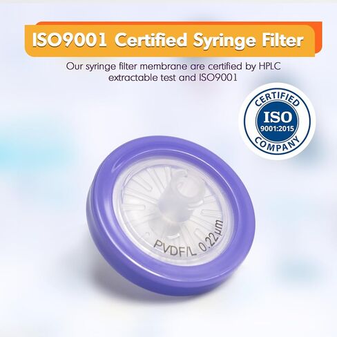 مرشح حقنة PVDF ماء الترشيح 0.22μm حجم المسام، قطر الغشاء 25 مم للمختبر، حزمة من 100، غير معقمة in Saudi Arabia