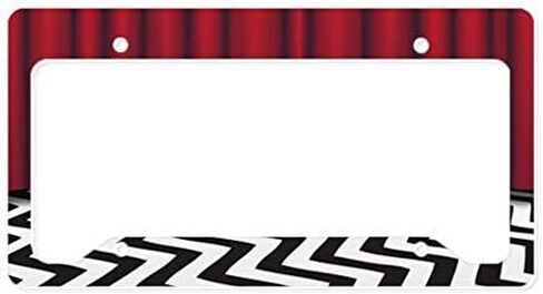 إطار لوحة ترخيص Black Lodge Twin Peaks من معدن الألومنيوم، غطاء لوحة ترخيص مبتكر، حامل بطاقة ترخيص السيارة التلقائي، هدايا للرجال والنساء والزوجة والزوج in Saudi Arabia
