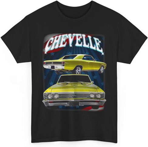 Yellow 1967 Chevelle Unisex Heavy Cotton Tee T Shirt Muscle car Great Gift in Saudi Arabia