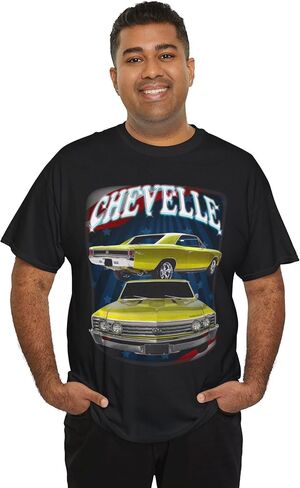 Yellow 1967 Chevelle Unisex Heavy Cotton Tee T Shirt Muscle car Great Gift in Saudi Arabia