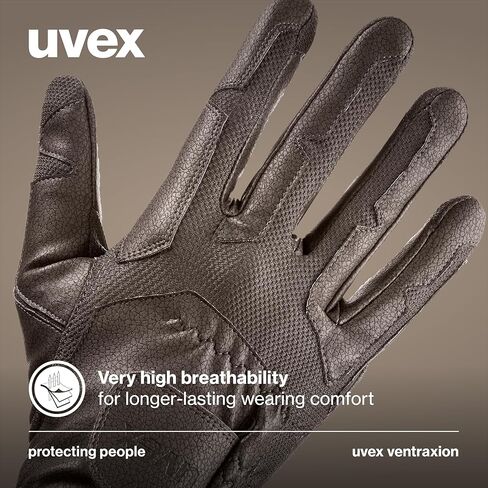 Uvex Stretchable & Breathable Horse Riding Gloves (Western/English) for Women & Men, ventraxion, Brown, Size 6-7 in Kuwait