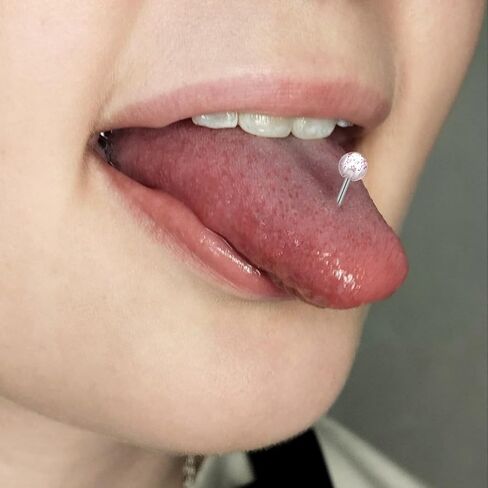 Healifty 20pcs Colorful Ball Tongue Rings Stainless Steel Barbell Tongue Straight Ring Retainer(mixed Color) in Saudi Arabia