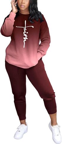 YeGine Womens 2 Piece Outfits Sweatsuits Casual Long Sleeve Tracksuits Lounge Sets With Pockets in Saudi Arabia