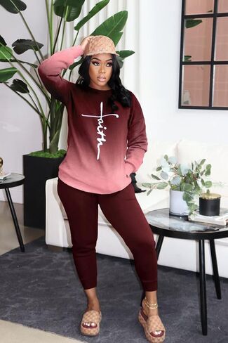 YeGine Womens 2 Piece Outfits Sweatsuits Casual Long Sleeve Tracksuits Lounge Sets With Pockets in Saudi Arabia