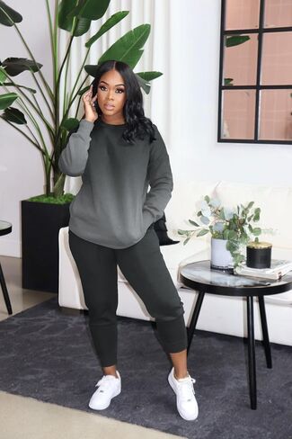 YeGine Womens 2 Piece Outfits Sweatsuits Casual Long Sleeve Tracksuits Lounge Sets With Pockets in Saudi Arabia