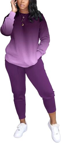 YeGine Womens 2 Piece Outfits Sweatsuits Casual Long Sleeve Tracksuits Lounge Sets With Pockets in Saudi Arabia