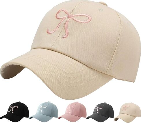 Coquette Baseball Hat Bow Baseball Cap Ponytail Hat for Women Cute Distressed Cap Funny Trucker Hats in Kuwait