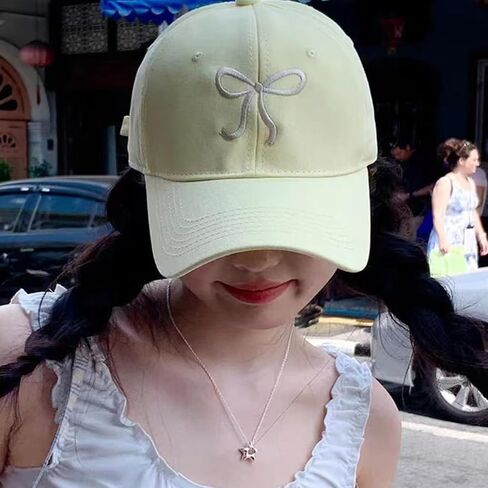 Coquette Baseball Hat Bow Baseball Cap Ponytail Hat for Women Cute Distressed Cap Funny Trucker Hats in Kuwait