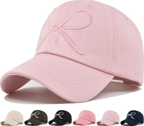 Coquette Baseball Hat Bow Baseball Cap Ponytail Hat for Women Cute Distressed Cap Funny Trucker Hats in Kuwait