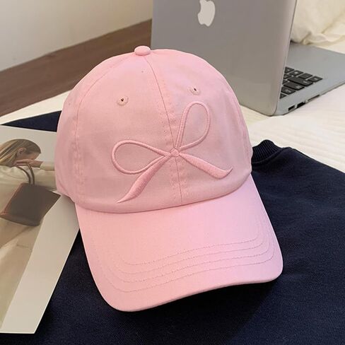 Coquette Baseball Hat Bow Baseball Cap Ponytail Hat for Women Cute Distressed Cap Funny Trucker Hats in Kuwait