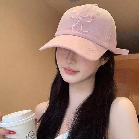 Coquette Baseball Hat Bow Baseball Cap Ponytail Hat for Women Cute Distressed Cap Funny Trucker Hats in Kuwait
