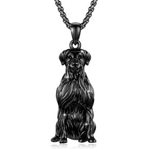Dog Necklace 925 Sterling Silver Labradoodle Dog Pendant Necklace Keepsake Memorial Puppy Animal Dog Necklace Black Pet Dog Jewelry for Men Women Pet Lovers