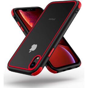 for iPhone XR Crystal Clear Case, Multicolor Protective Shockproof Bumpers Cover, Not Yellowing Anti Scratch Transparent Hard PC Back & Soft Silicone TPU Frame Cover for Men Women - Black