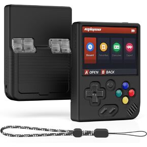 Miyoo Mini Plus Accessories, Soft [Anti-Slip] [Shock Proof] Customized Protective Case for Miyoo Mini Plus with Lanyard-Black