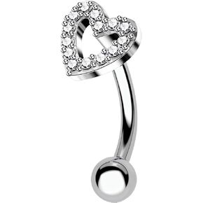 16G G23 Titanium Rook Earrings Rook Jewelry for Women F136 Titanium 16G Heart Rook Eyebrow Piercing Jewerly 10mm Internal Thread Flower Eyebrow Rings Eyebrow Barbell Vertical Labret Stud