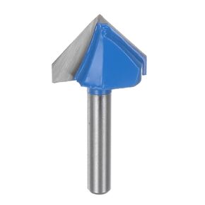 Router Bits 1" Dia 1/4" Shank 90 Degree V Type End Mill Carbide for Woodworking Carpentry Engraving Edge Trimmer Cutter Tools