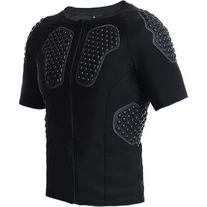 Men’s Chest Protective Shirts, Rib Protector Shirt with Zipper for Football, Baseball