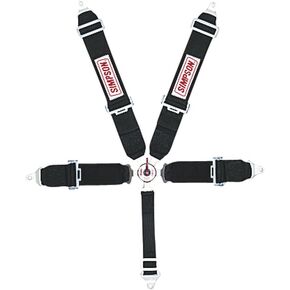 Simpson Racing 29108BK Cam-Lock 55" Black Pull-Down Bolt-In 5-Point Harness System