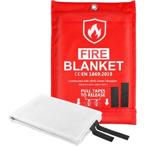 HOMEXCEL Fire Blanket Emergency for Home and Kitchen - 4 Pack, Emergency Fire Retardant Blankets, Flame Suppression Fiberglass Fire Blanket for House Camping Grill Car Office Warehouse Survival Safety