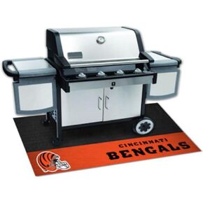 FANMATS 12180 Cincinnati Bengals Vinyl Grill Mat - 26in. x 42in. - Deck Patio Protective Mat | Oil, flame, and UV resistant