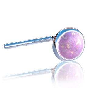 Tiny Handmade Silver Tragus Stud - Hypoallergenic 22 Gauge With a 3mm Blue Opal Stud Piercing - 925 Silver Tragus Stud Piercing