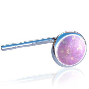 Tiny Handmade Silver Nose Stud - Hypoallergenic This 22 Gauge With a 3mm Green Opal Stud Piercing - 925 Silver Nasil Stud Piercing