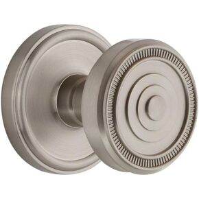 Grandeur 808146 Georgetown Plate Privacy with Soleil Knob in Antique Pewter, 2.375