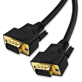 26 Feet(8 Meter) RS232 Null Modem Cable DB9 2 3 Cross TX RX Line Double Shielded(Metal Braiding&AL-foil) Male to Male, Black, SC902X11MM