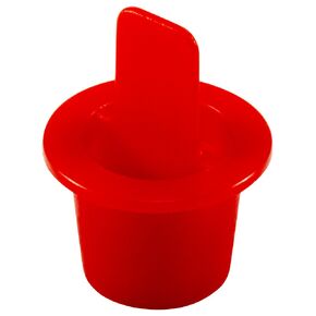Caplugs ZCPT2XQ1 Plastic Center Pull Tab Tapered Plug. CPT-2X, PE-LD, Cap OD 0.56" Plug ID 0.397", Red (Pack of 100)