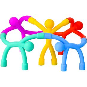 Cute Magnet Men Toys 5PCS, Multipurpose Stretchy Fidget Toys for Kids Adults Colorful Magnetic People Travel Toy, Funny Fridge Magnet Cool Office Desk Magnetic Toys Easter Basket Stuffers for Toddler