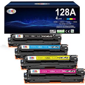 Replacement for HP 128A Toner Cartridges 4 Pack Set Replacement for HP Pro Color CP1525n CP1525nw CM1415fnw CM1415fn Printer (Black,Cyan, Magenta, Yellow)