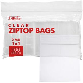 Reclosable Poly Zip Top Bags - 7" x 8" (100 Count), 2 Mil - Plastic Zip&lock Bags – Resealable Plastic Bags with Zipper - Clear Bags for Snacks, Hardware, Arts & Crafts