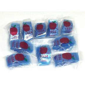 1034 (1"X3/4") Blue Color Apple Brand Bags Mini Zip Lock Baggies, Case of 1,000