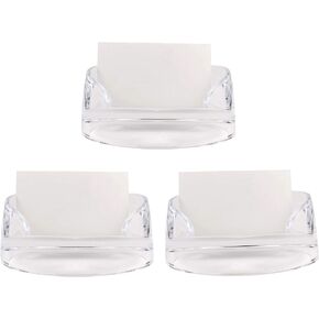 Acrylic Card Holder, 3 Pack of Business Card Holder | Office Supplies, Desk Accessories | Brighten Up Your Table- Clear, 3 Pack
