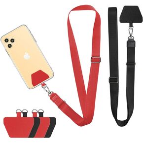 Doormoon Phone Lanyard, Universal Adjustable Neck Straps for Phone Case Keys ID Badges Compatible for iPhone 14 Pro Max, Samsung, Motorola, LG & Most Smartphones, 2 Pack,Black Black