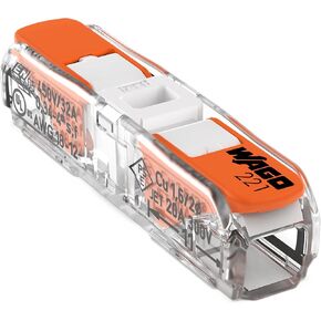 221-2401 | WAGO Lever-Nuts® موصل الربط المضمن | للموصلات الصلبة والمجدولة | 2- موصل بأذرع التشغيل | 24-12 أوغ | السكن الشفاف | الغلاف الأبيض | [كيس من 500 قطعة] in Kuwait