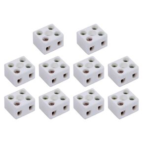 10PCS High Frequency Ceramic Connector White Ceramic Terminal Block Suitable for Household Appliance and Electronic and Mechanical Equipment