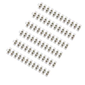 10PCS 20A Terminal Block White Screw Terminal Connector Dual Row Electric Barrier Block 12-Position Terminal Strip,10 Amp 380 V