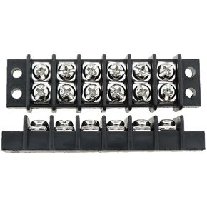 2PCS Terminal Block Double Row Screw Terminal Block Grid Type Terminal Black Railless Terminal for Industrial and Electrical and Security Equipment