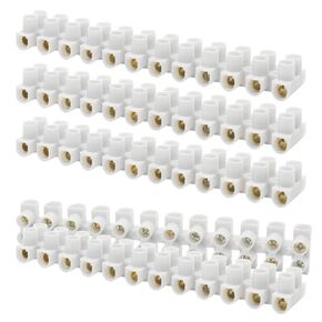 10 Pcs Terminal Block Dual Row Terminal Strip 12-Position Electric Barrier Block - 10 Amp 380V