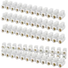 10 Pcs Terminal Block Dual Row Terminal Strip 12-Position Electric Barrier Block - 10 Amp 380V