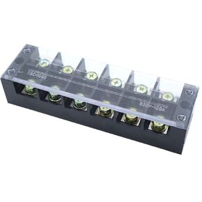 2 Packs Terminal Block 4 Position 600V 60A Dual Row Screw Terminal Strip TBC-6004