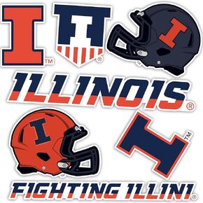 Desert Cactus University of Illinois Fighting Illini U of I Stickers Vinyl Decals Laptop Water Bottle Car Scrapbook T2 (Type 2)