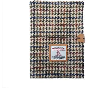 غلاف دفتر الملاحظات Harris Tweed A5 مكون من 6 حلقات، غطاء ناعم من نسيج الصوف قابل لإعادة التعبئة A5 لورق إعادة التعبئة A5 وإدراج مخطط A5، مجلات دفتر الملاحظات للكتابة، مقاس A5 80 صفحة (برتقالي)