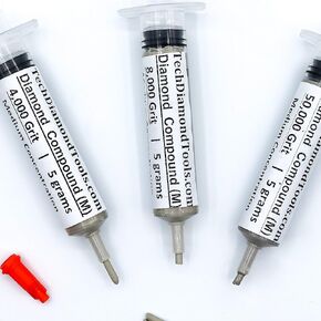 TechDiamondTools Kit of 3 Diamond Lapping Paste Polishing Compound USA Made 400 600 1050 Grit Lapping Compound for Rock Glass Metal Jewelry Resin Marble with 25% of Diamond Powder