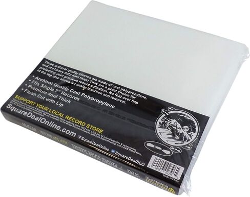 Square Deal Recordings & Supplies - 7" 45rpm Vinyl Record Outer Sleeves - HEAVY DUTY 4mil THICK - Archival Quality - Set of 100 #07SP04 in Saudi Arabia