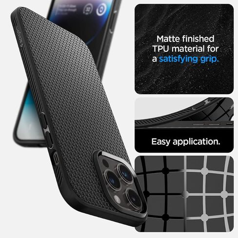 Spigen Liquid Air Armor مصمم لهاتف iPhone 14 Pro Max (2022) - أسود مطفي in Saudi Arabia