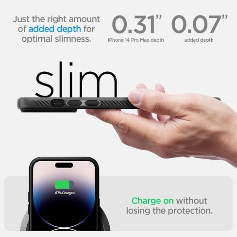Spigen Liquid Air Armor مصمم لهاتف iPhone 14 Pro Max (2022) - أسود مطفي in Saudi Arabia